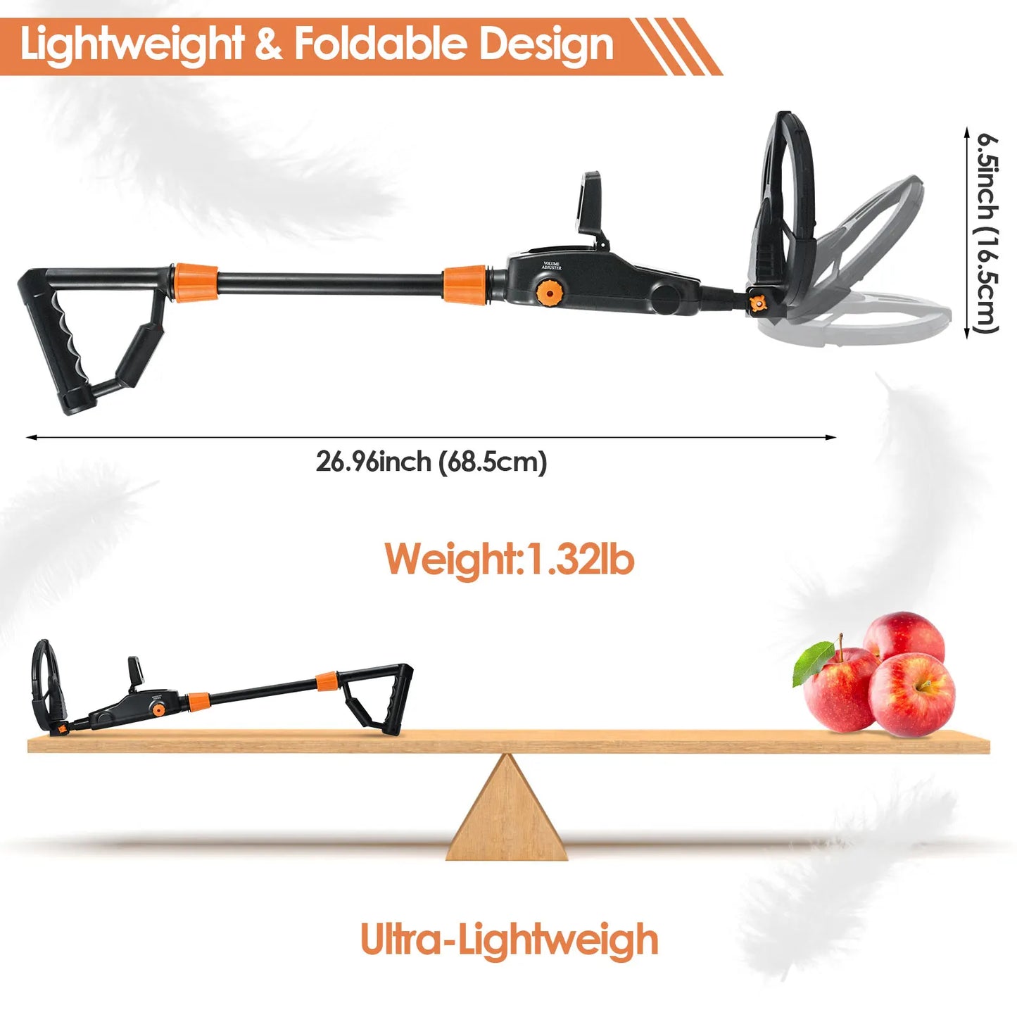 LCD Display Metal Detector,Lightweight Metal Detector Waterproof Search Coil,High Precision Metal Detector for Kid Beginner