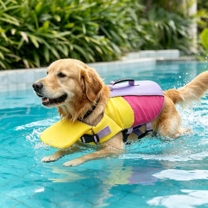 Big Dog Life Jacket with Removable Front Float Hand-Held Pet Life Vests Outdoor Training Swimming Clothes for Medium Large Dogs