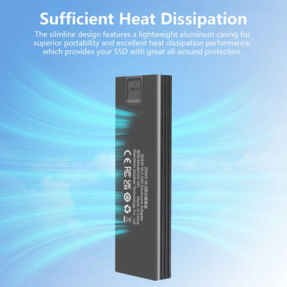 SUNKANDI M.2 NVME SATA SSD Enclosure Adapter, USB C 3.1 Gen 2 (10 Gbps) To M.2 PCIe NVMe and SATA SSDs Support for SSDs 2230