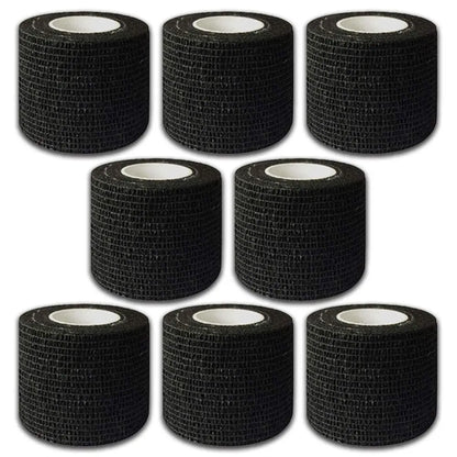 48/24/3PCS Black Tattoo Grip Cover Wraps Self-Adhesive Elastic Bandage Tape Breathable Strong Sports Tape Athletic Bandage Rolls