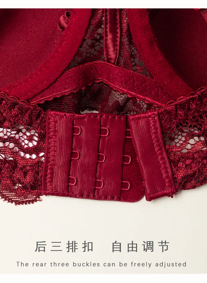 Dam Viktoriansk Spets Lingerie Set – Push-up Halvkupa Trådlös BH & Trosor Samlande, 4 Färger S–4XL
