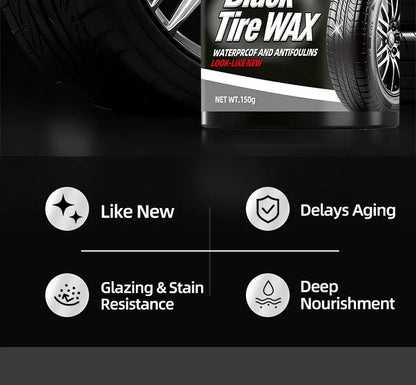 150g Tire Shine & Retread Wax - Durable Anti-Aging Gloss Enhancer for Car Tires, Blackening Care Agent