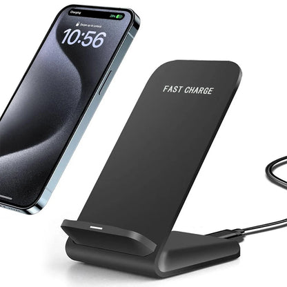 Fast Wireless Charging Stand Compatible with Samsung S24/S23/S22/S21 Ultra, iPhone 17‑12 Pro Max & Xiaomi Smartphones