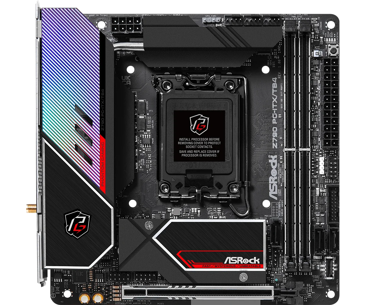 Asrock Z790 PG-ITX/TB4 Motherboard Z790 Mini-ITX Motherboard PCI-E5.0 M.2 DDR5 support i7-14790F i5-14490 i3-14100 i5-13600 cpu
