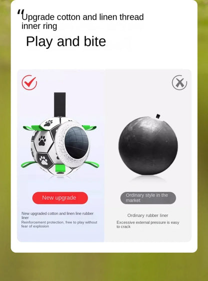 Dog Interactive Pull Football Toys with Grab Tabs Outdoor Training Balls Dog Sport Bite Chew Teething Ball Pet Supplies