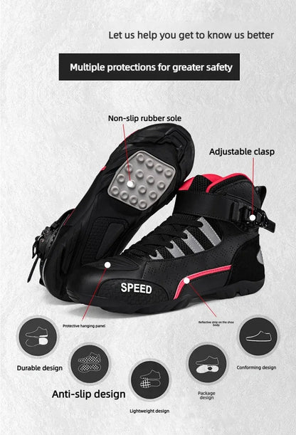 2026 New Leather Motos Breathable Anti Slip Wear-resistant Riders Boots Motorcycle Boots Men Motorbike Racing Ankle Length Shoes