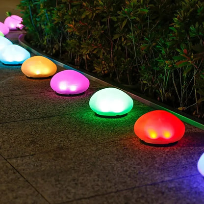 IWP Solcells Stenlampa Frostad – IP65 4 LED 6–8h Ljustid Automatisk Dag/Natt Trädgård Gräsmatta Vit Varmvit Färgad