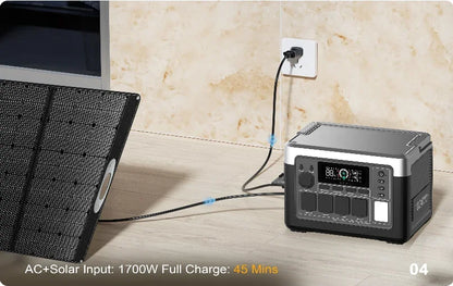 OUKITEL P1000E PLUS 1800W Portable Power Station 1024Wh Lifepo4 Battery Solar Generator,Home Backup Outdoor Camping Mobile Power