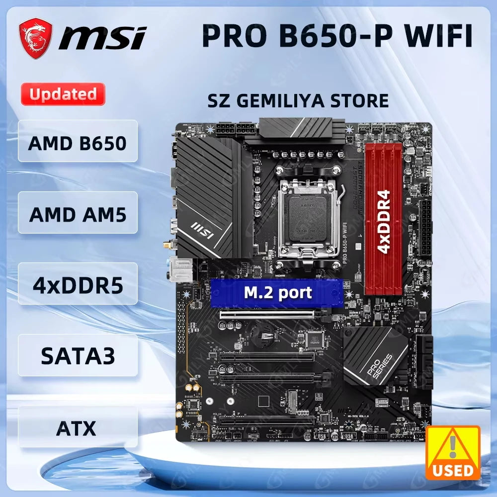 MSI PRO B650-P WIFI Motherboard AMD B650 Motherboard Socket AM5 DDR5 M.2 Wi-Fi 6E Support Ryzen 9 7950X 7900 8600G 7600 8300 CPU