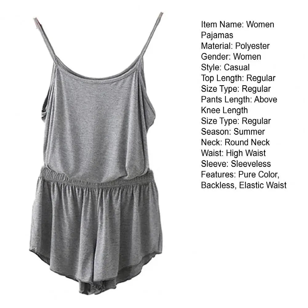 SANWOOD pyjamasset dam med ärmlöst linne och shorts – M–3XL
