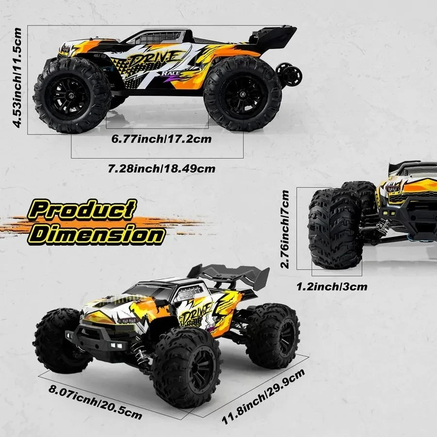 Oike RC Drift Car With LED Light 50KM/H / 80KM/H Brushless 4WD Remote Control Electric High Speed Racing Monster Truck for Adult