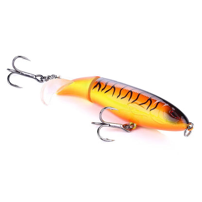 1pcs 10cm 14cm Topwater Spinner Fishing Lure Popper Artificial Pencil Hard Bait Propeller Rotating Tail Fishing Tackle Swimbait