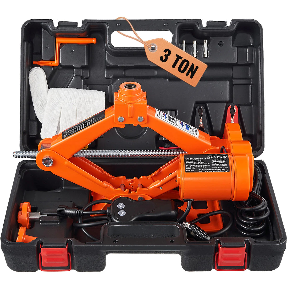 SucceBuy elektrisk domkraft 3/5 ton med 12 V drift