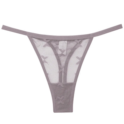 2PCS/Set Mesh G-String Women's Panties Transparent Underwear Women Seamless Thong Female Underpants Intimates Lingerie S-XL