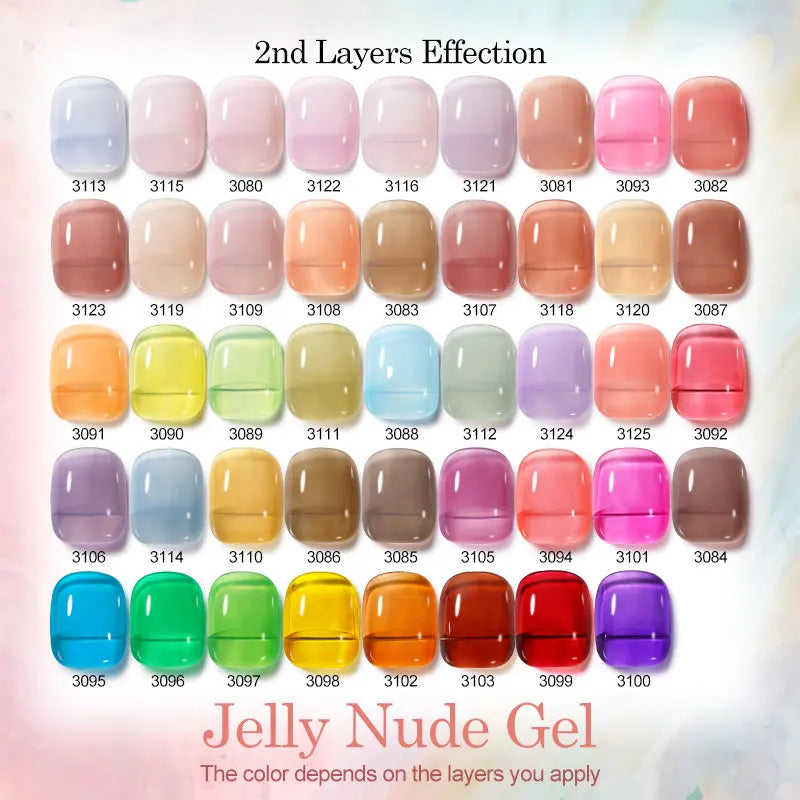 Clou Beaute Transparent French Gel Polish Translucent Nude Pink Red Jelly Glass Milky White Varnish Rainbow Color Nail Art