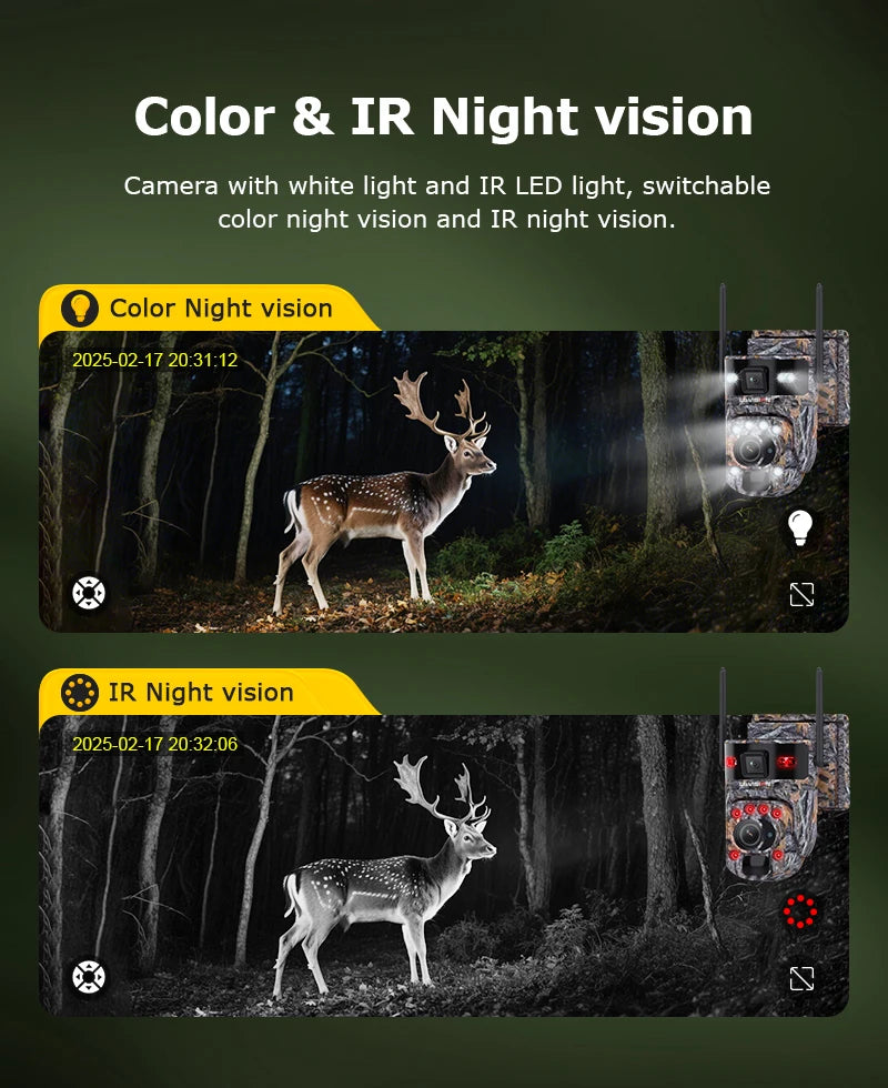 LS VISION 12MP 20X Optical Zoom 4G/ WiFi Solar Camera Outdoor Camouflage PTZ Cameras Surveillance CCTV Solar Hunting Camera Ubox
