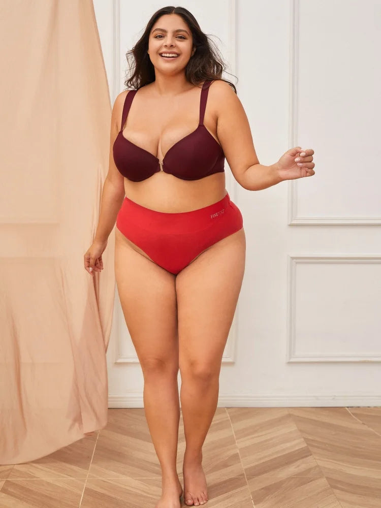Seamless Push Up Bra Women Deep V Cup Underwear Front Closure Comfort Lingerie Adjustable Strap Plus Size Solid Color
