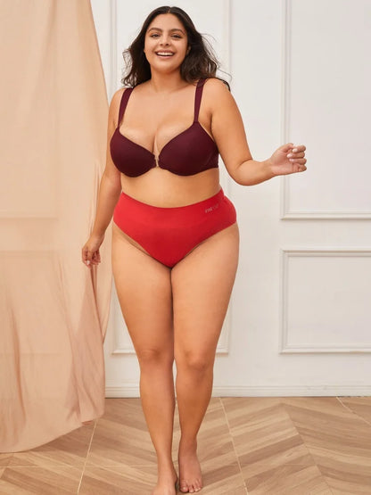 Seamless Push Up Bra Women Deep V Cup Underwear Front Closure Comfort Lingerie Adjustable Strap Plus Size Solid Color