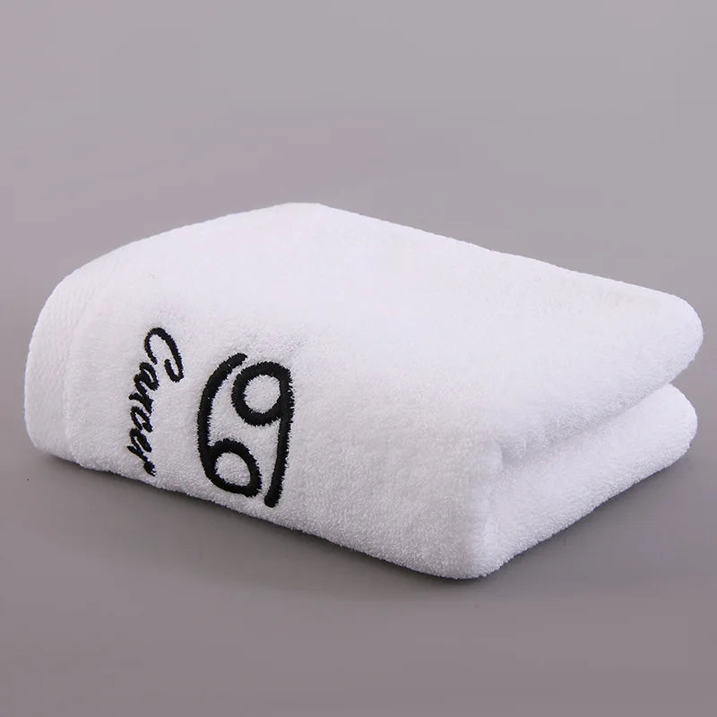 12 Constellation Letters Towel Embroidery Cotton Absorbent Quick Dry Lovers Gift Thickened Sport Soft fashion Face Towel 35x75cm