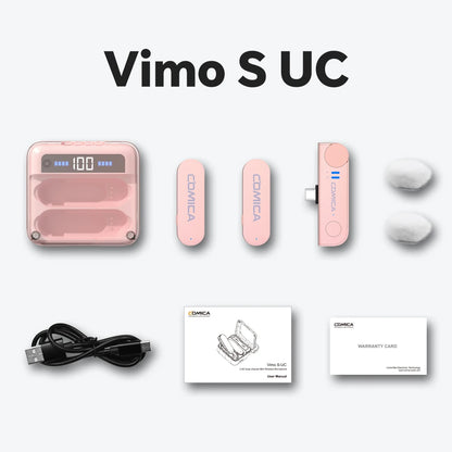 COMICA Vimo S Wireless Lavalier Lapel Microphone for iPhone Android Noise Cancellation Mic for Youtube Tiktok Vlogging Podcast
