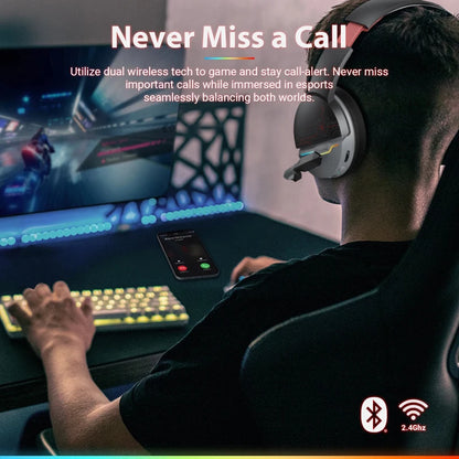NUBWO G08 Trådlöst Gaming Headset – 2.4GHz & Bluetooth 5.3 50mm RGB 34h Batteritid CE/FCC PS5 PS4 PC Camo Röd