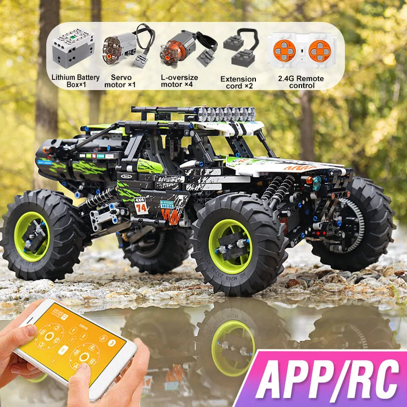 Mould King 18002 Teknisk Bil MOC-19517 APP & RC Motoriserad 4WD RC Buggy Byggklossar