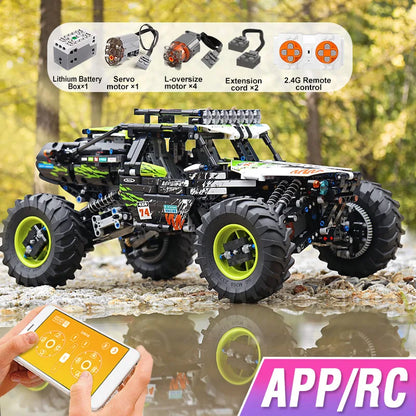 Mould King 18002 Teknisk Bil MOC-19517 APP & RC Motoriserad 4WD RC Buggy Byggklossar