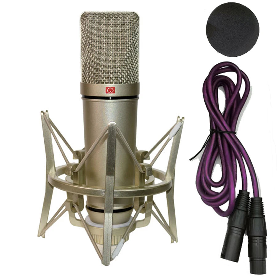 Professional Condenser Microphone Studio For PC Laptop Computer Mic Karaoke Singing Streaming Wired Mikrofon Mike Sound Microphn