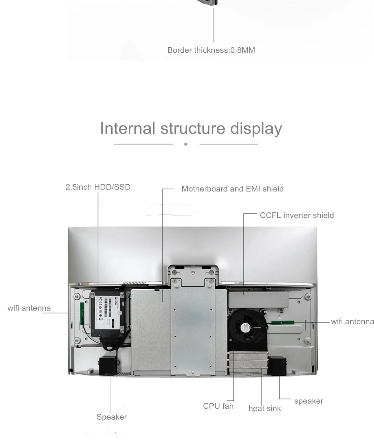 Design All In One Desktop Computer PC AIO Touch PC Core I3 I5 I7 Processor Gamer Computer Desktop All-In-One PC UPS Battery PC