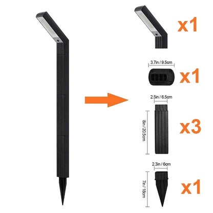 Solcellsdriven Gångvägslampa – 90 LED, RGB & 3-Färger, IP65, 1,8W Solpanel, Kort eller Lång