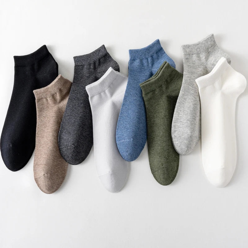 Men Combed Cotton Socks Short Breathable Odor proof and antibacterial Business Spring Summer for Male socks High Quality 5Pairs