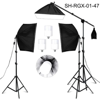 SH 1pc-3Pcs Photography 50x70CM Softbox Lighting Kits Professional Light System With E27 Photographic Bulbs Photo Studio