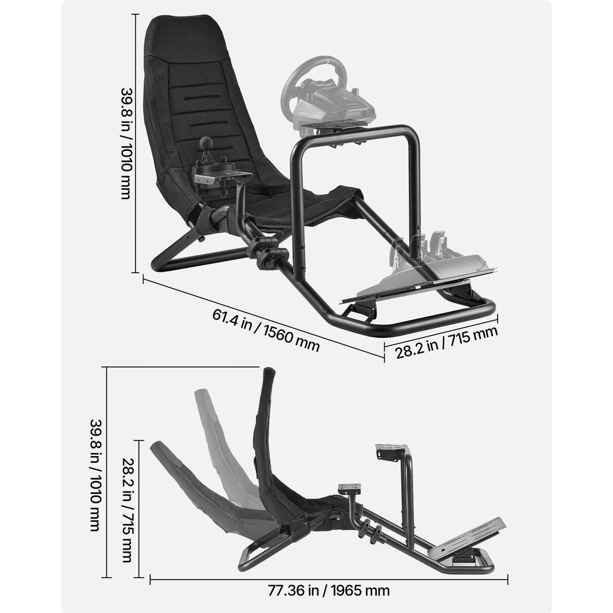 SucceBuy Racing Wheel Stand Simulator Cockpit Steering Wheel Stand Fit Logitech G25 G27 G29 G920 Thrustmaster T300RS TX F458