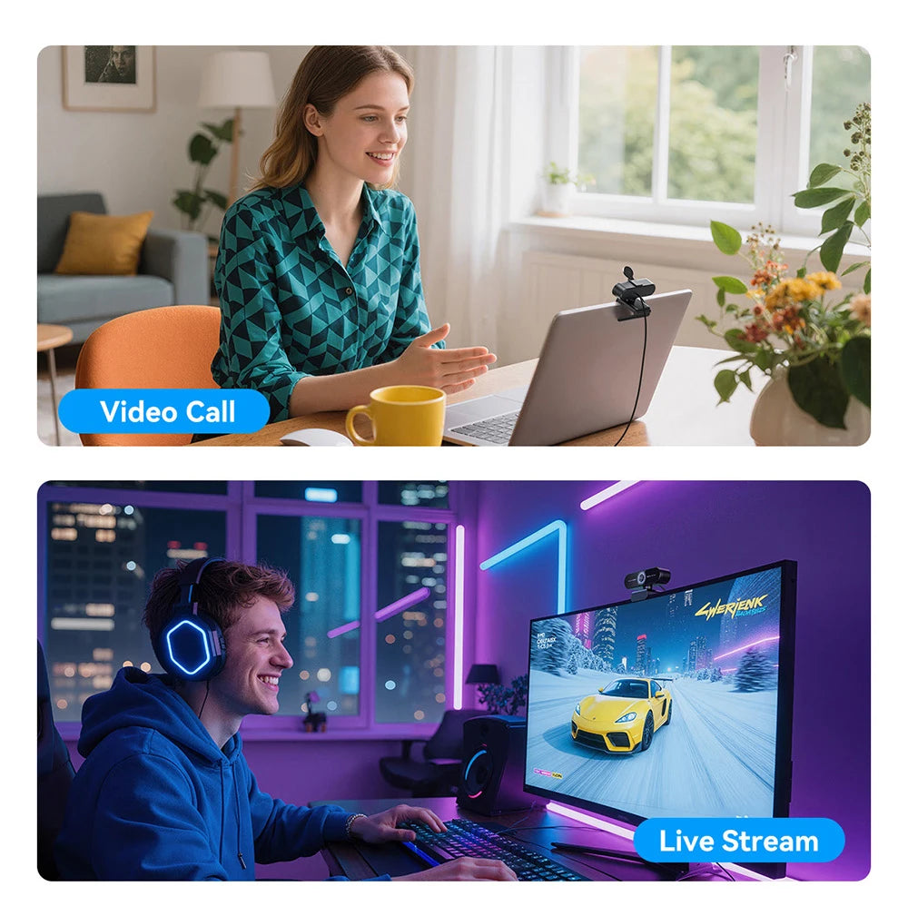 EMEET 4K/1080P Webcam for PC/Computer PDAF Auto Focus Video Camera With Dual Mics Web Camera Works for Zoom/Teams