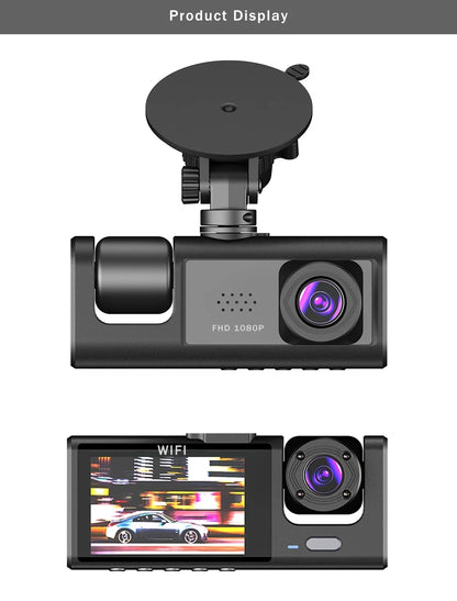 Wifi 3 Channel Dash Cam Three Way Car DVR Inside Vehicle Camera DVRs Recorder HD 1080P Video Mini Registrator Dashcam Camcord