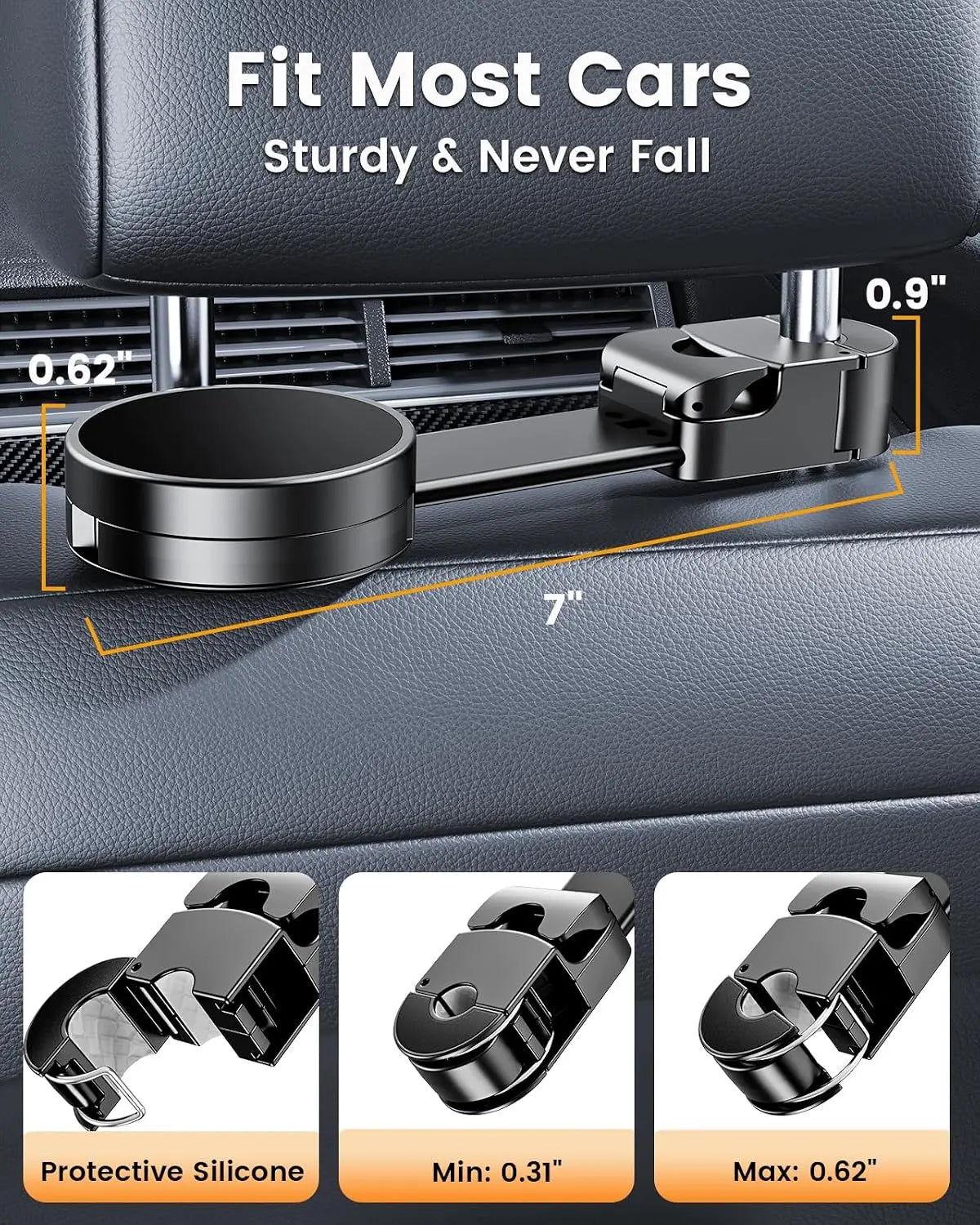 Magsafe Phone Holder for Backseat, Hideable Storage Key Bag & Bendable Strong Magnetic Seat Phone Holder