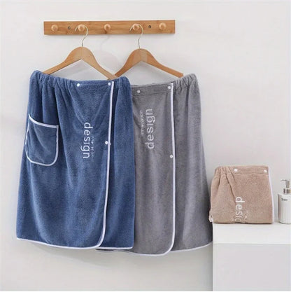 Towel Men's Quick Dry Bath Towel Wrap with Secure Buckle Pocket for Gym Spa Sauna for Shower Grooming Towel for Men Men Bath