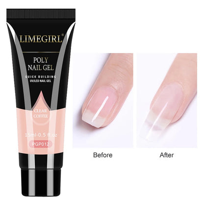 Poly Nail Gel Set 6/8PCS Poly Nail Gel Set For Nail Extension Transparent Brown Finger Quick Building Gel Poly Extension Gel Set