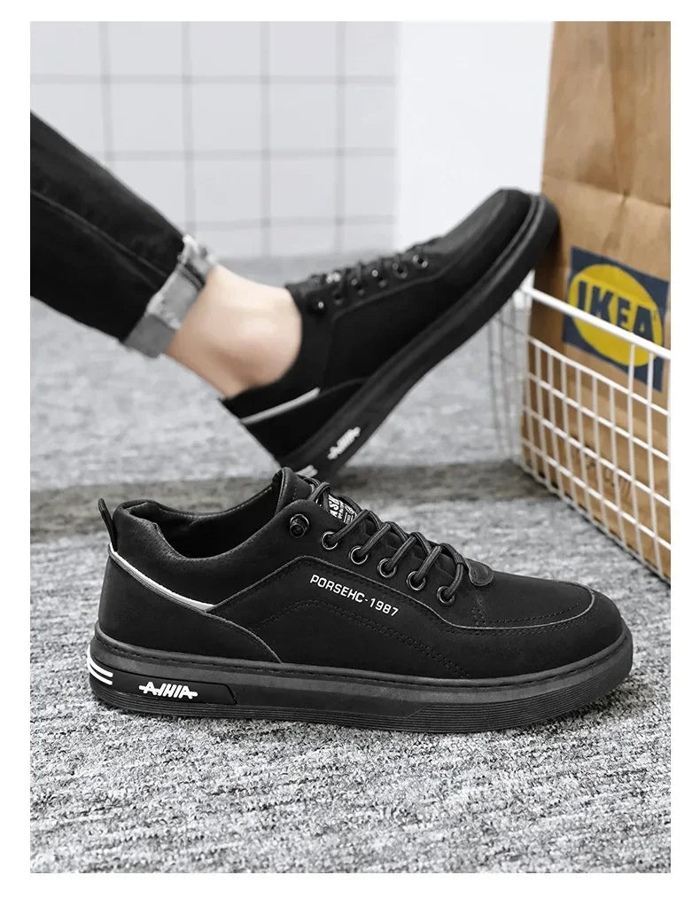 Autumn Men's New Breathable Work Safety Shoes Trendy Casual Sports Shoes Versatile Board Shoes For Motorcycle Riders