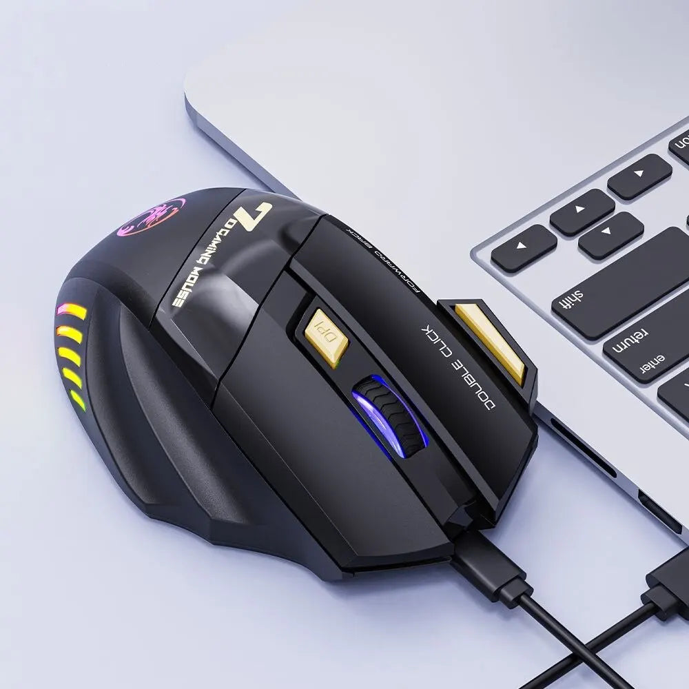 IMICE GW-X7 Wireless Gaming Mouse, 3200DPI Dual-Mode, 7 Programmable Keys, RGB Backlit Rechargeable