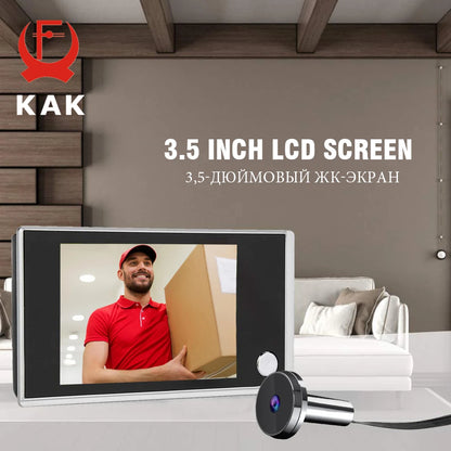 KAK Digital Dörrkikare 3,5" HD – 120° Vidvinkel, Zinklegering, EU-lager (Tjeckien)