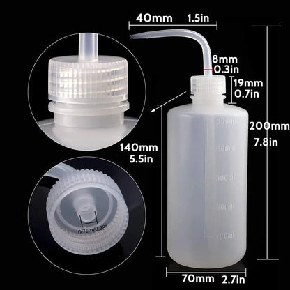500/250ml Tattoo Wash Bottle 5 Colors Rinse Spray Bottle Economical Plastic Squeeze Clean Bottles for Medical Labs Tattoo Supply