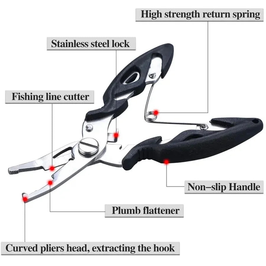 Cutter Plier Scissor Fish Gripper Plier Set Nipper Pincer Snip Fishing Lure Lipgrip Accessory Tool Clip Clamp Grabber Trigger