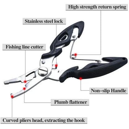 Cutter Plier Scissor Fish Gripper Plier Set Nipper Pincer Snip Fishing Lure Lipgrip Accessory Tool Clip Clamp Grabber Trigger