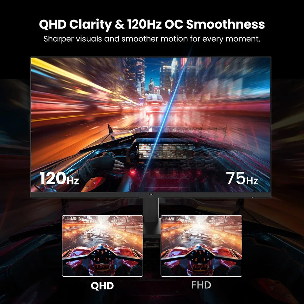 KTC H27T27 Kontorsmonitor 27" 2K QHD – Fast IPS 120Hz OC HDR FreeSync G-Sync 99% sRGB Ramlös VESA EU-lager