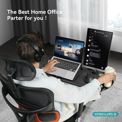 NEWTRAL Ergonomic Chair with Desktop,Adaptive Lower Back,Footrest 4 Recline Angle Adjustable Backrest Armrest Headrest,NT002 BLACK