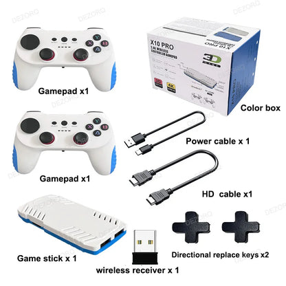 X10 Pro Game Stick 4K 128GB – 50 000 Retro Spel 50+ Emulatorer Dual 2,4G Trådlösa Kontroller S905X3 EmuELEC TV