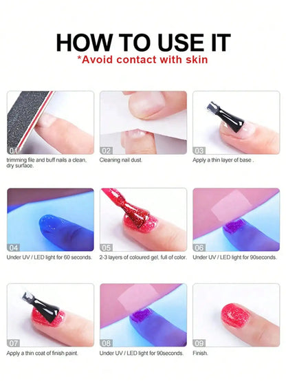 15ml Black And White Gel Nail Polish Starter Pure Soak Off No Wipe Nail Gel Polish Suitable For All Seasons, 4 Colors For Choose