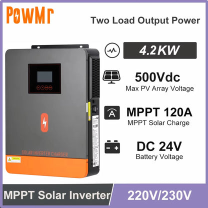 PowMr 4,2kW Off-Grid Hybridinverter 24V till 230V – 120A MPPT 500V PV Ren Sinusvåg BMS RS485 WiFi (tillval)