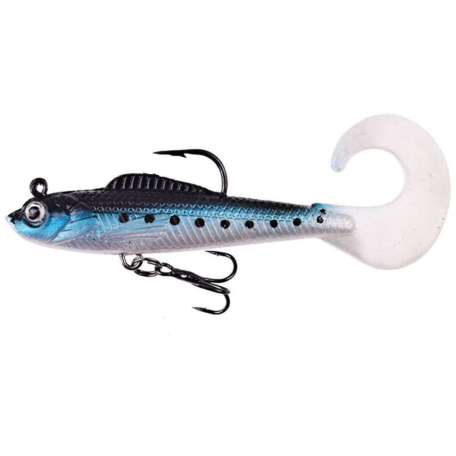 6PCS Wobblers Artificial Baits Fishing Tackle Soft Silicone Bait For Sea Bass Spoon Pike Carp Fishing Lures Swimbait
